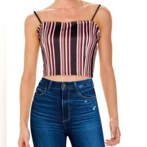A. CALIN by FLYING TOMATO Striped Crop Tank Top Women’s Sz S EUC
